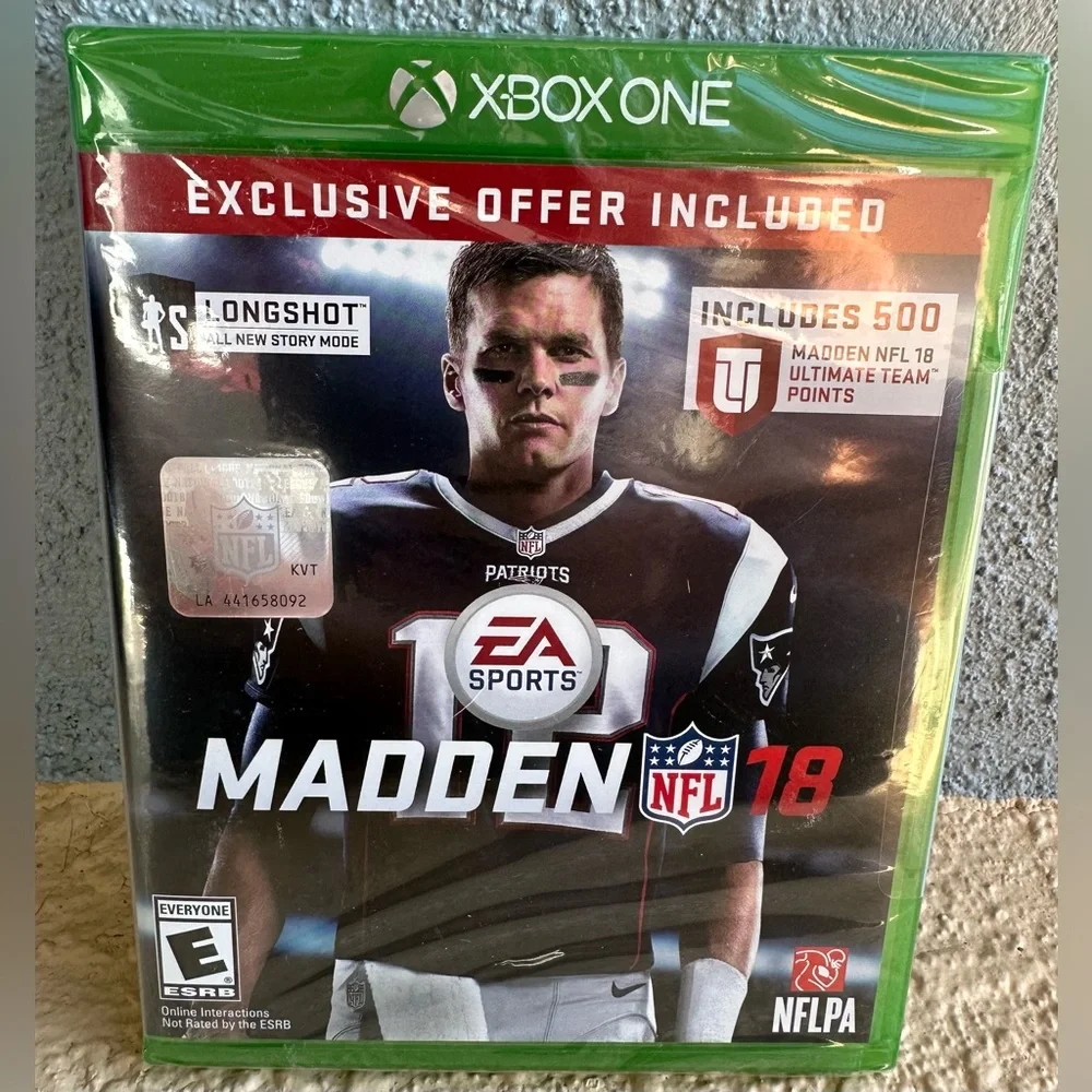 Madden NFL 18 Xbox One New Sealed Video Game - Tom Brady Cover